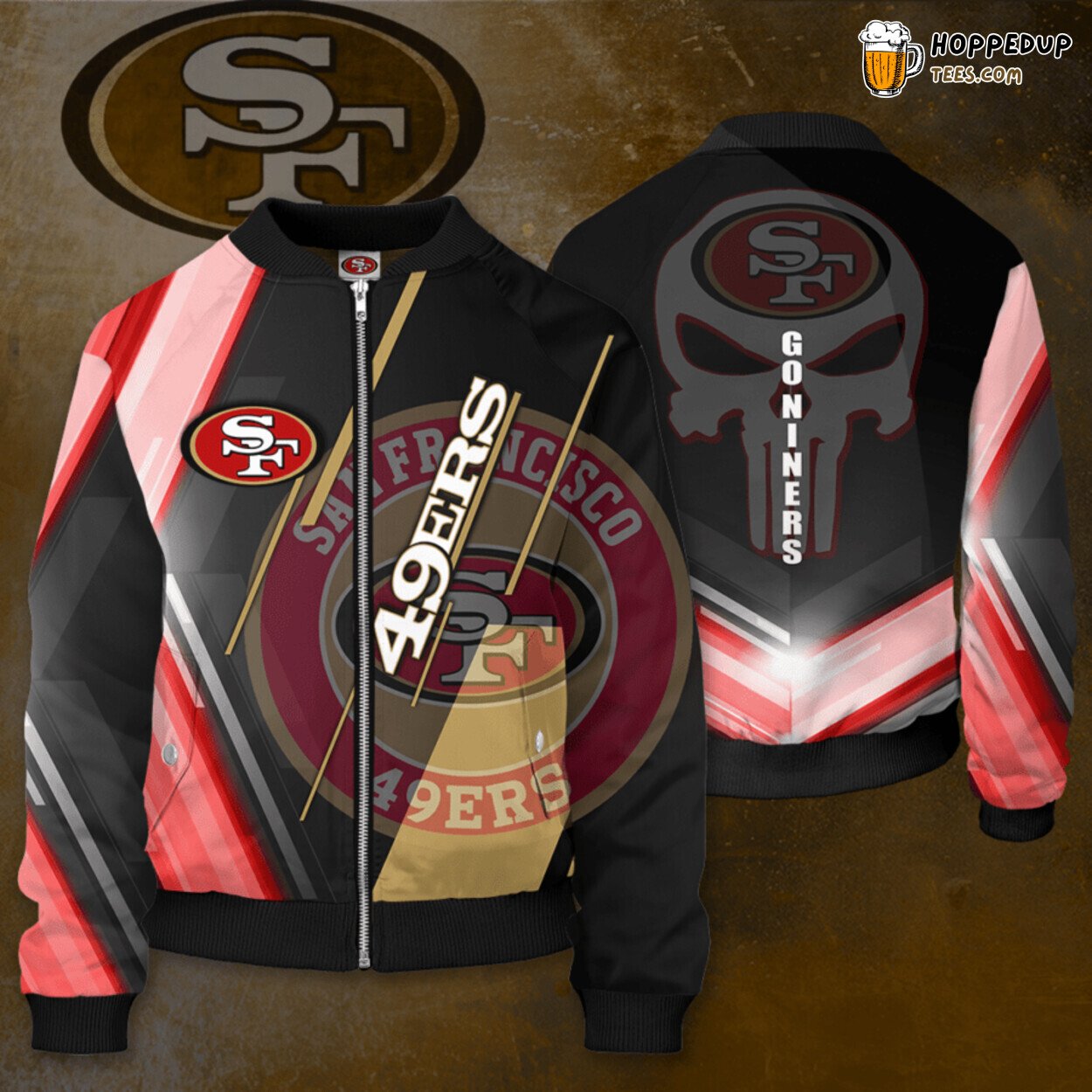 San Francisco 49ers SF Authentic Football Bomber Jacket Elite Wear