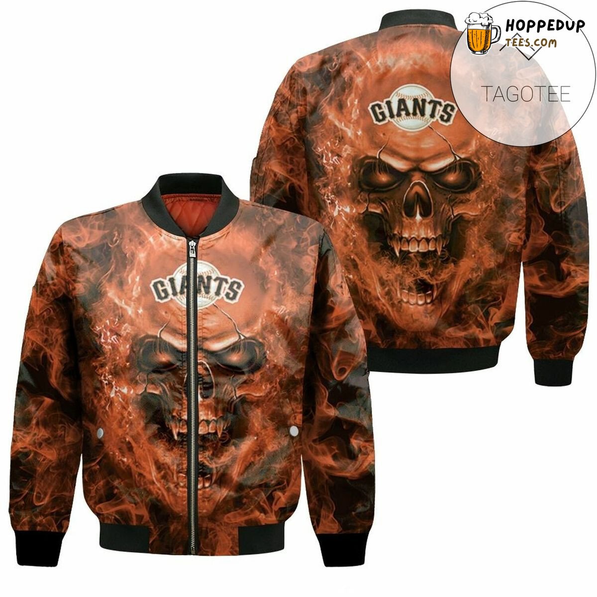 San Francisco Giants Fanatic Skull Print MLB Bomber Jacket Edge