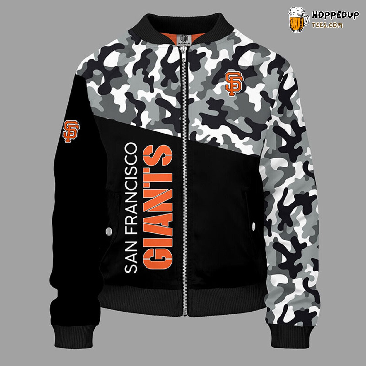 San Francisco Giants MLB Camouflage Orange Unique Bomber Jacket Design