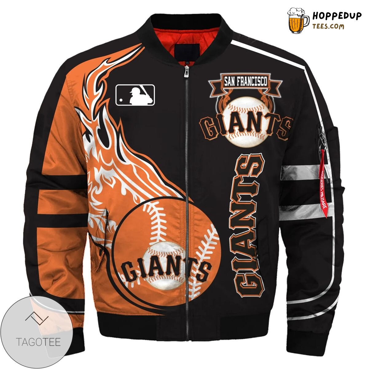 San Francisco Giants MLB Solid Black Fan Bomber Jacket Edition