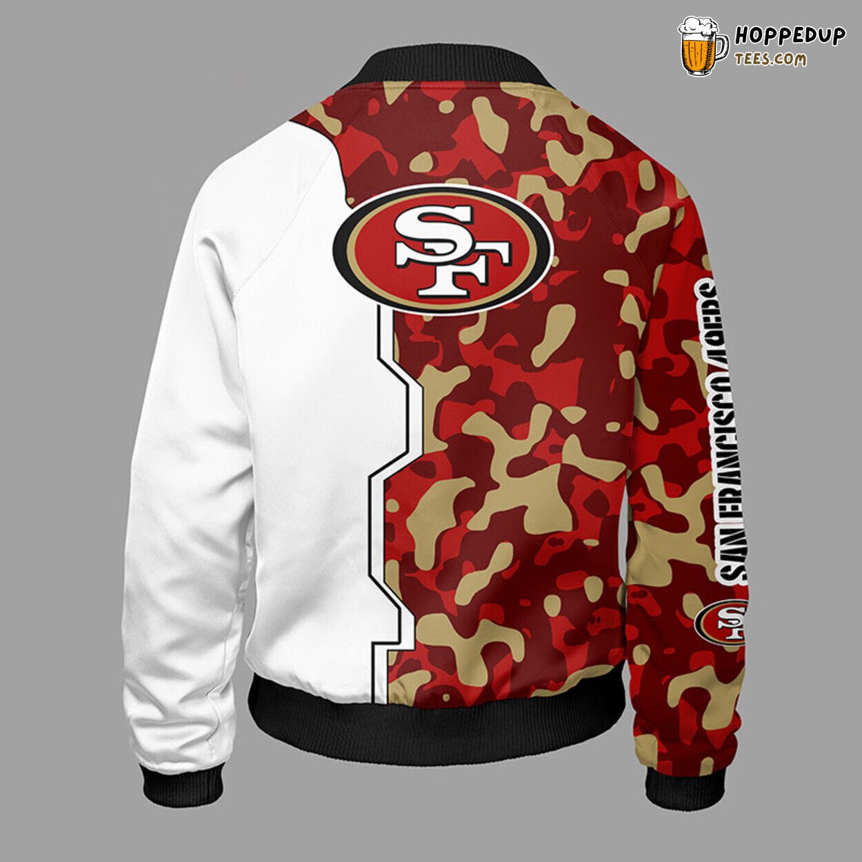 San Francisco NFL Camouflage Red Bomber Jacket Distinctive Design