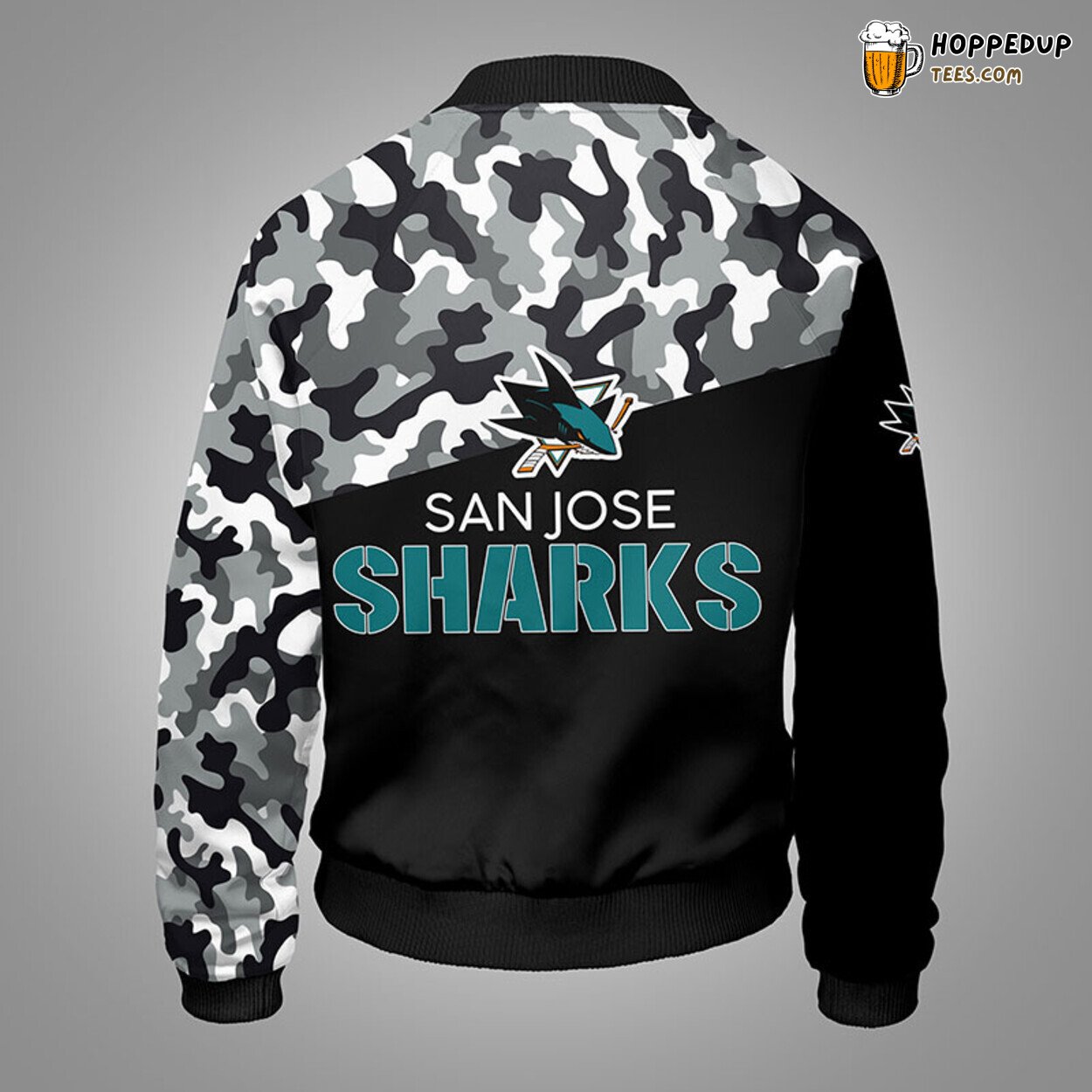 San Jose Sharks NHL Camouflage Green Bomber Jacket Unique Design Look
