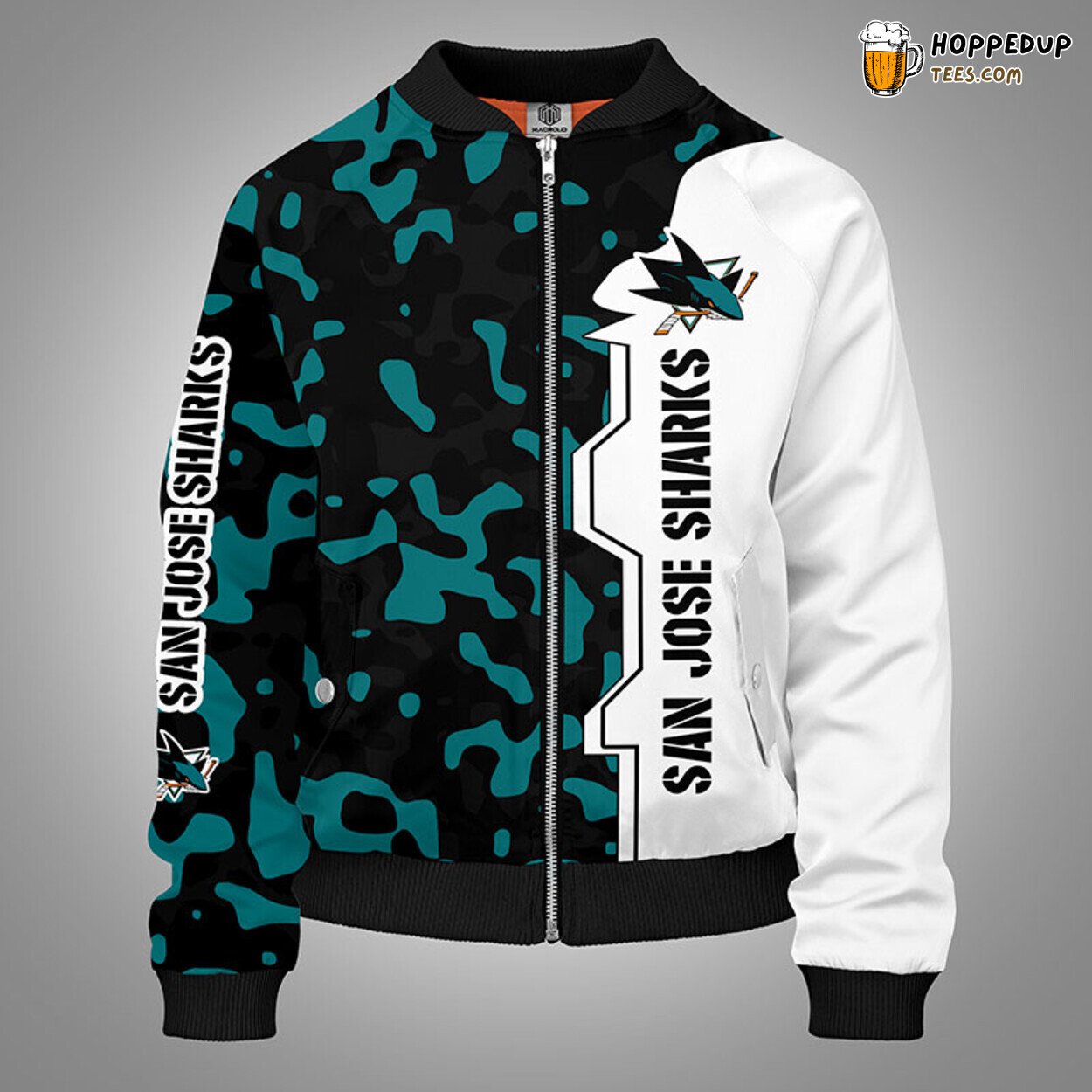 San Jose Sharks NHL Camouflage Green Unique Bomber Jacket Stylish Design