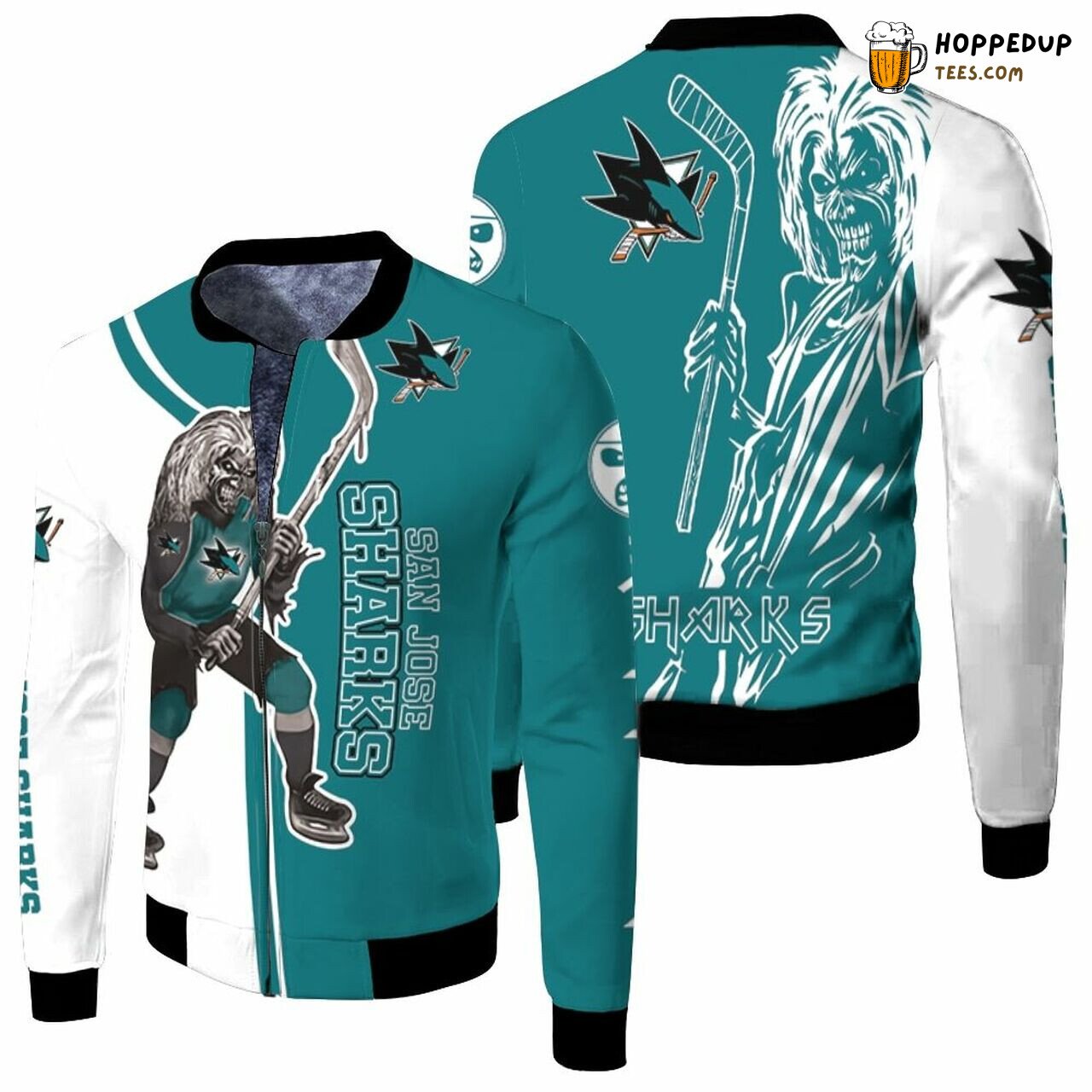 San Jose Sharks NHL Zombie Fandom Tribute Bomber Jacket