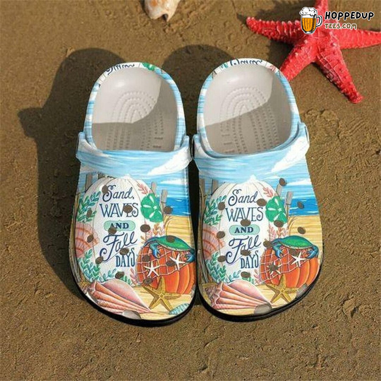 Sand Waves Fall Days Beach Personalized Lover Gift Rubber Clogs
