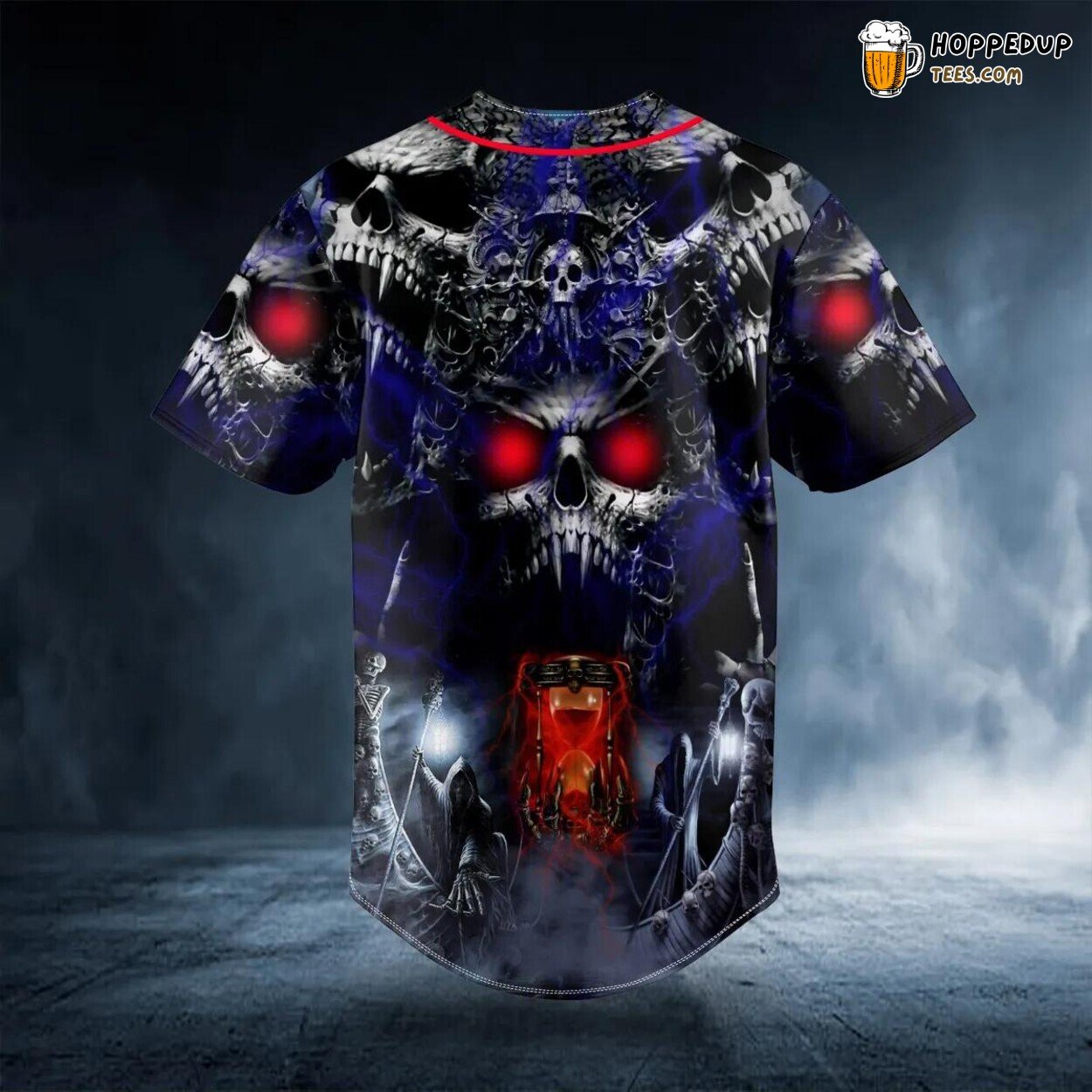 Sandy Clock Ghost Butterfly Time’s Up Skull Baseball Jersey Graphic Tees 3D