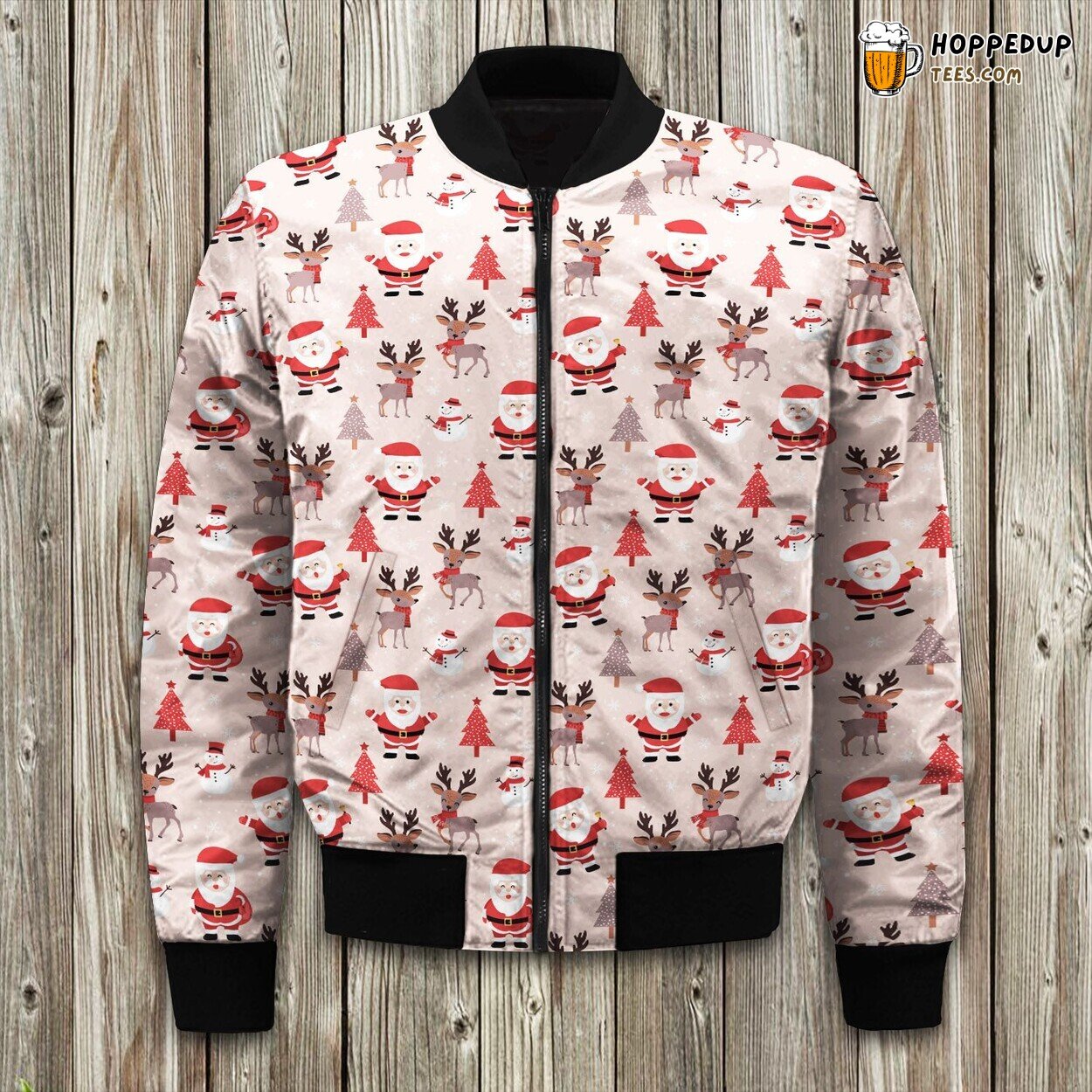 Santa And Christmas Red Pink Best Bomber Jacket