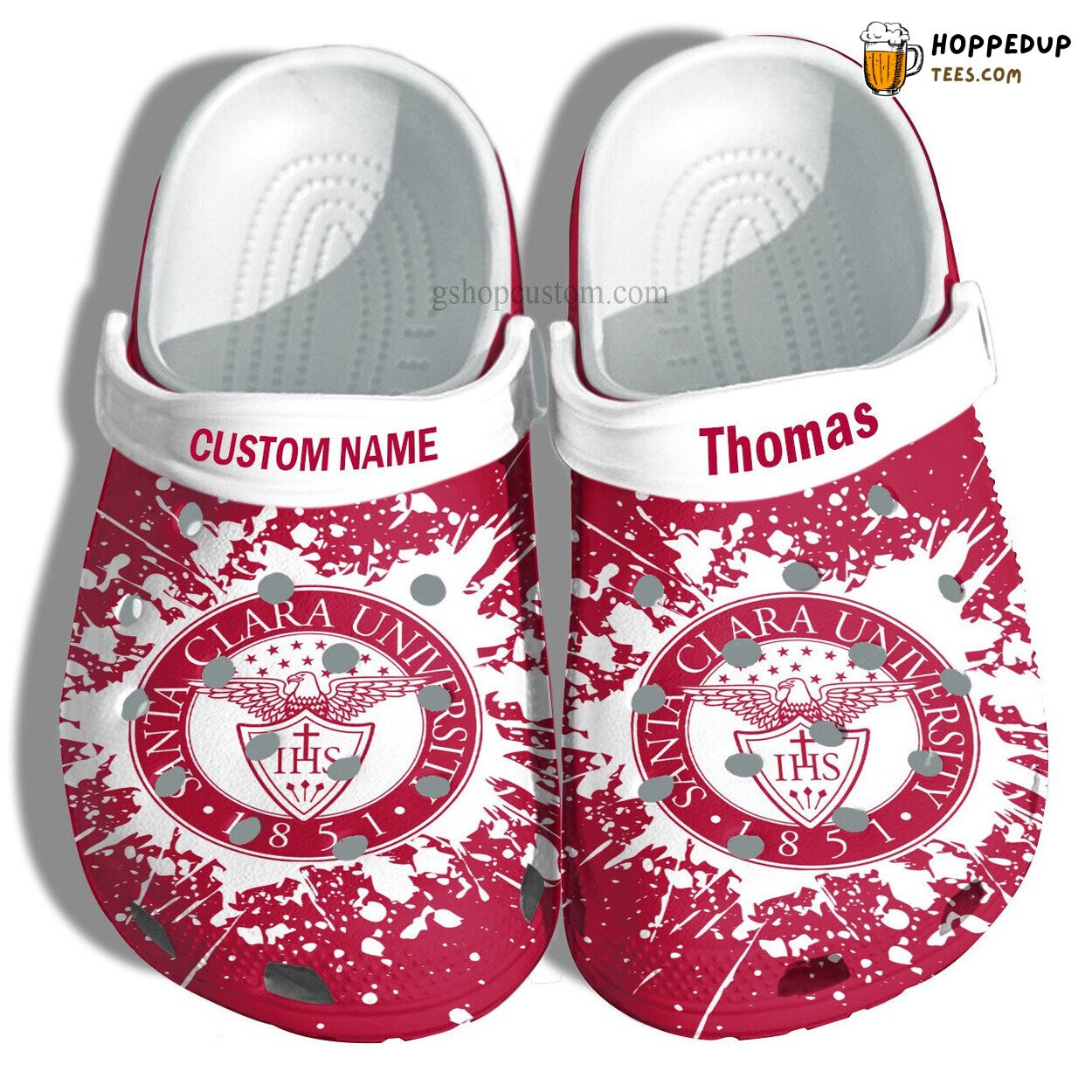 Santa Clara University Grad Gift Custom Croc Shoes Unique Design