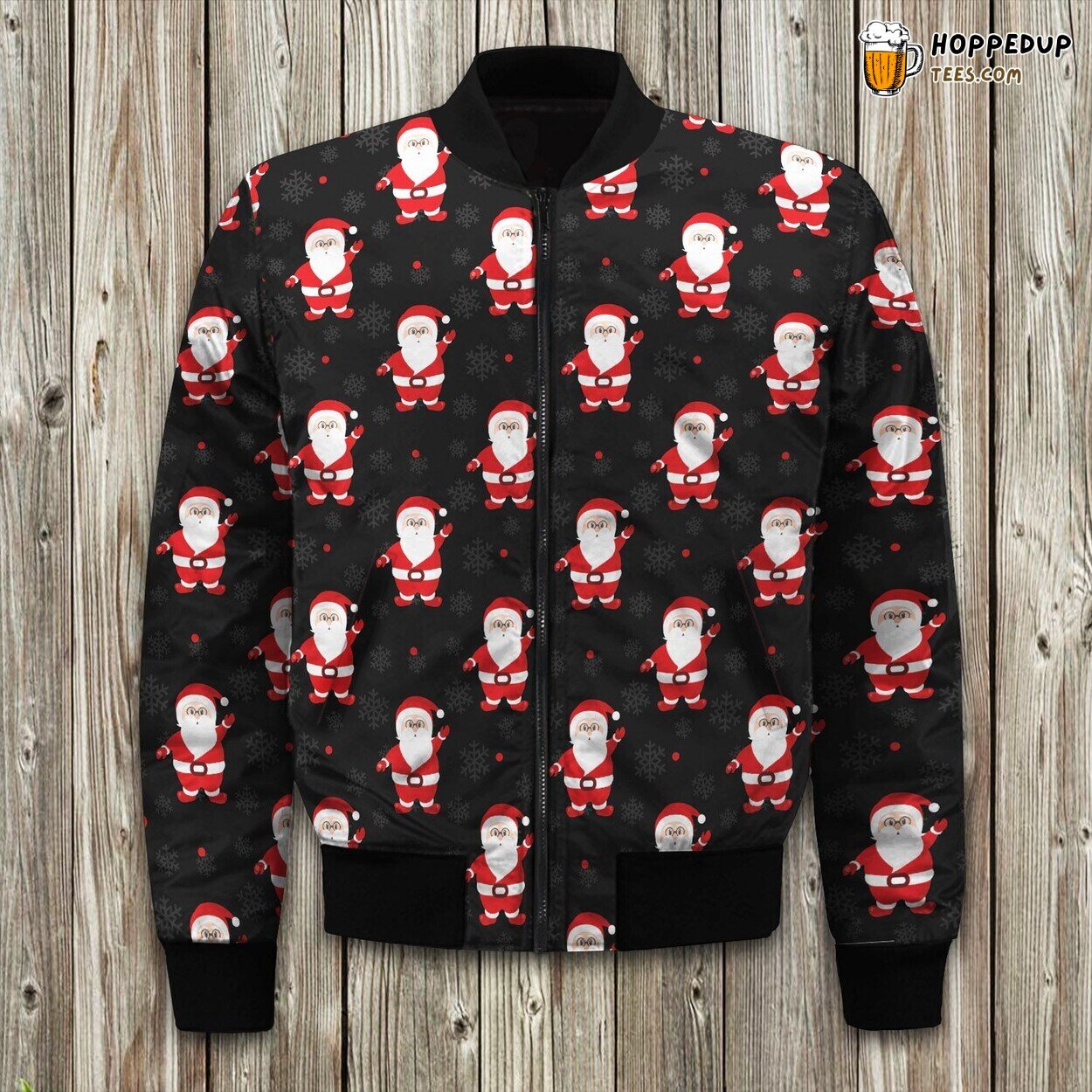 Santa Cute Pattern Bomber Jacket