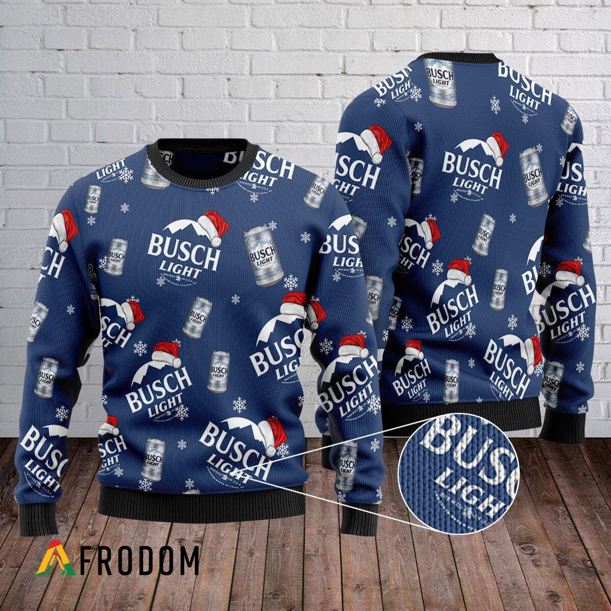 Santa Hat Busch Ugly Christmas Sweater HU