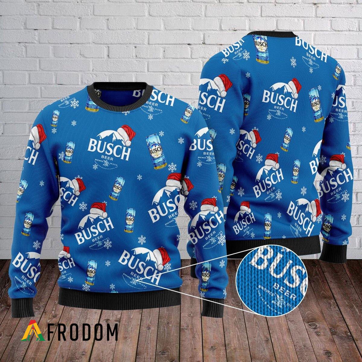 Santa Hat Busch Ugly Christmas Sweater HU