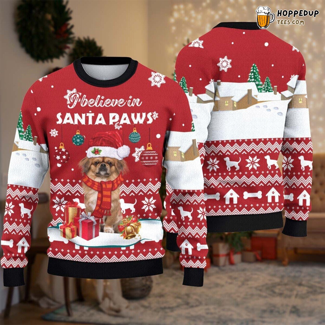 Santa Paws Ugly Christmas Sweater Dog Sweatshirt Festive Gift