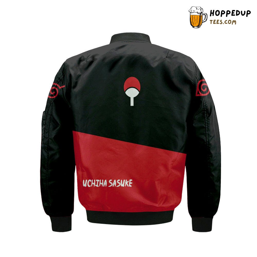Sasuke Uchiha Naruto Clan Custom Bomber Jacket Anime Cosplay Apparel
