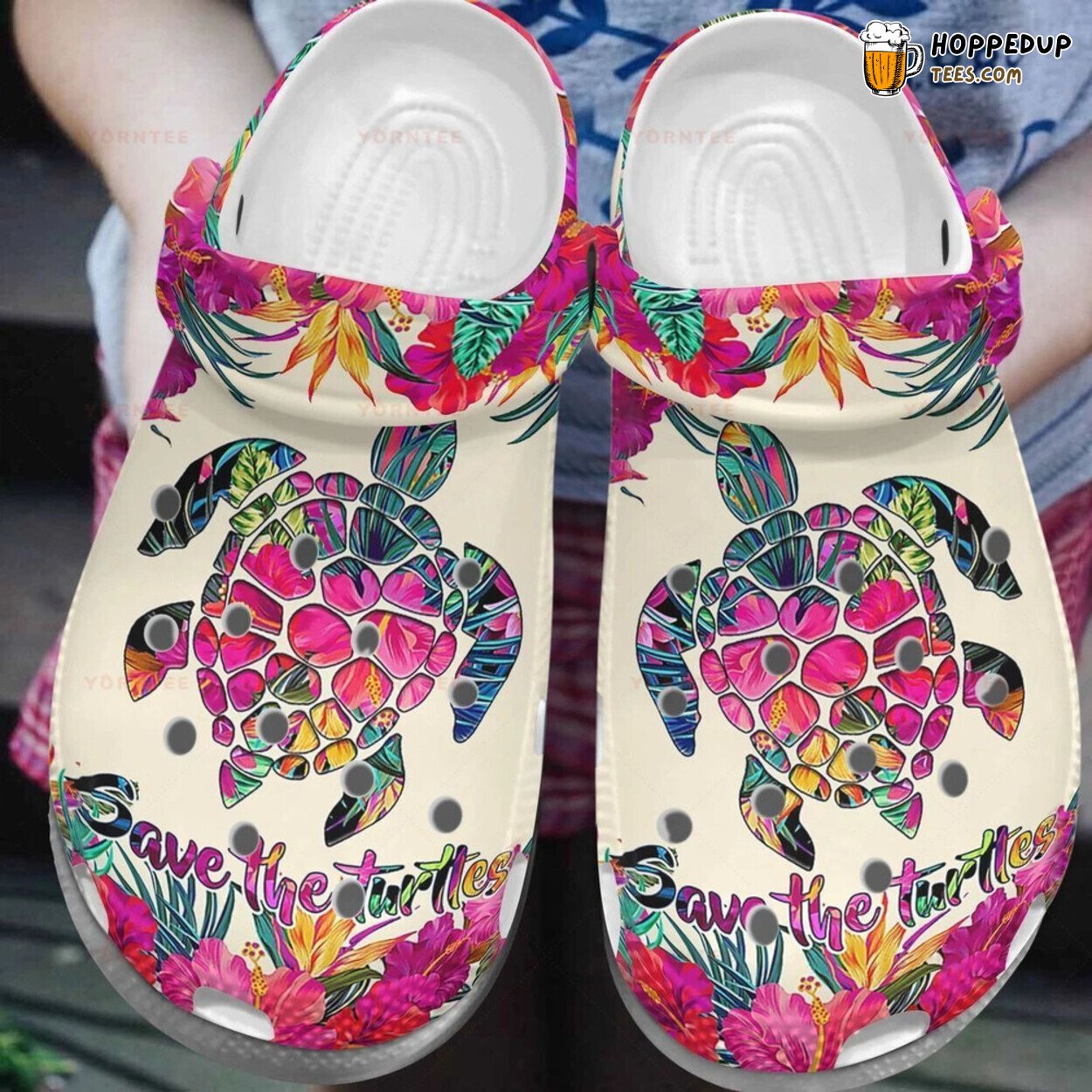 Save The Turtles Tropical Summer Lover Gift Comfy Rubber Clog Shoes