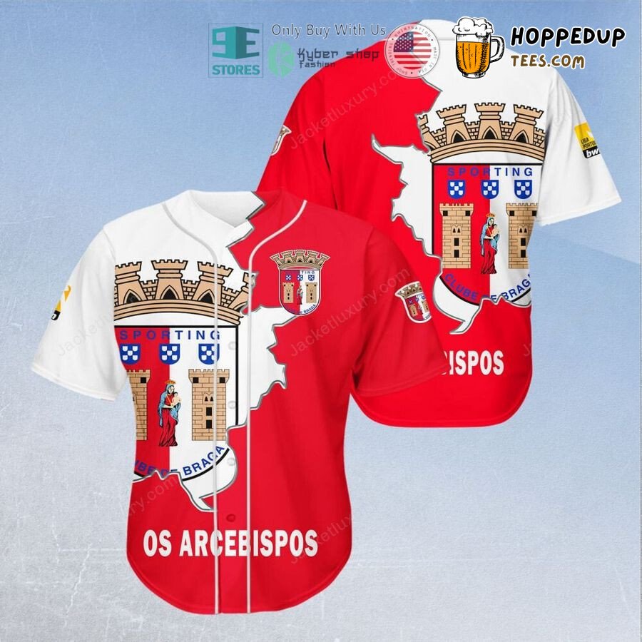 SC Braga Red White Baseball Jersey V2 Unisex Shirt