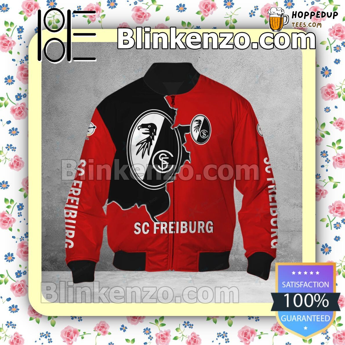 SC Freiburg Bundesliga Solid Red Enthusiast Bomber Jacket Classic