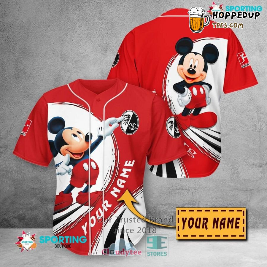 SC Freiburg Custom Name Mickey Mouse Baseball Jersey Unisex Shirt