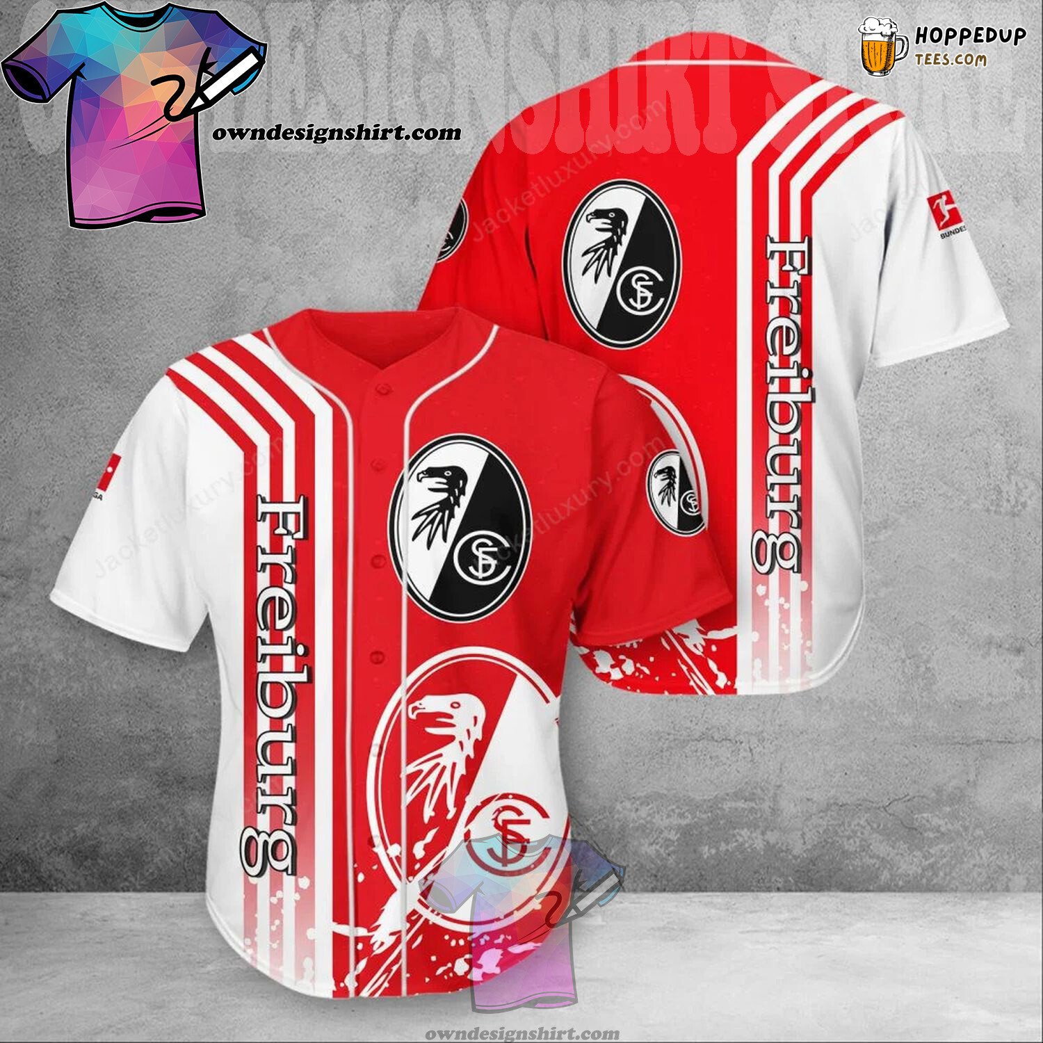 SC Freiburg Red White Baseball Jersey Unisex Shirt