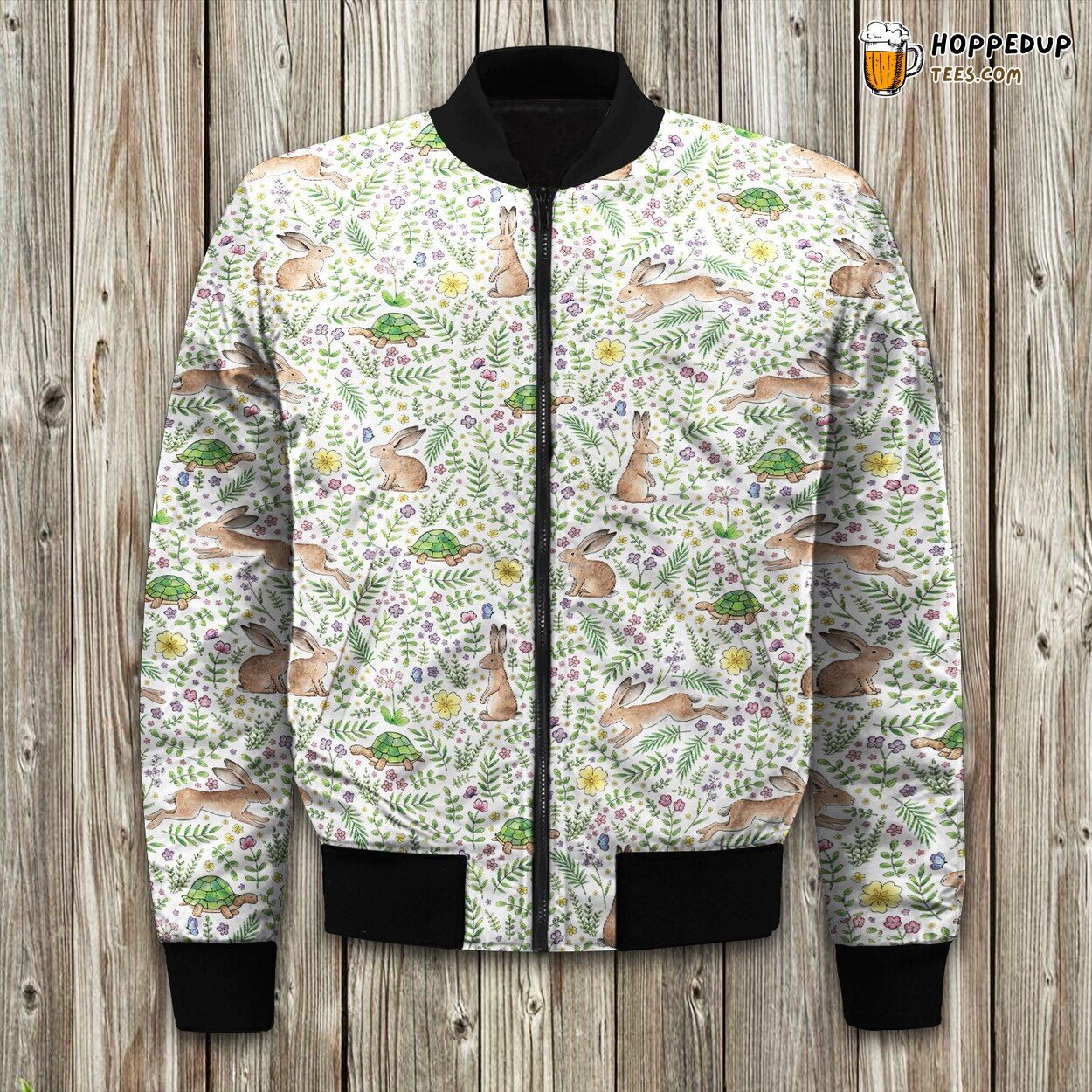 Scandi Rabbit Bunny Bomber Jacket Winter Woodland Creature Fashion