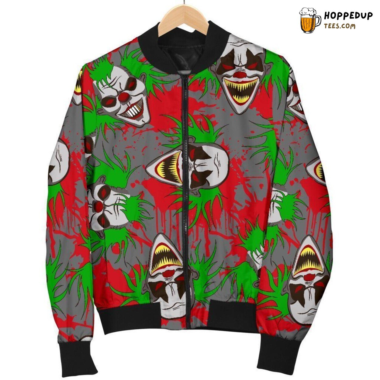 Scary Clown’s Gaze Men’s Bomber Jacket Unique Pattern Design Essence Art Scary Clown’s Gaze Men’s Bomber Jacket Unique Pattern Design Essence Art
