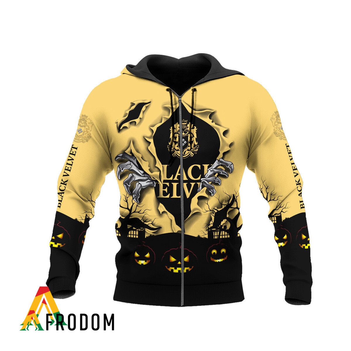 Scary Night Halloween Black Velvet Whisky Hoodie HU