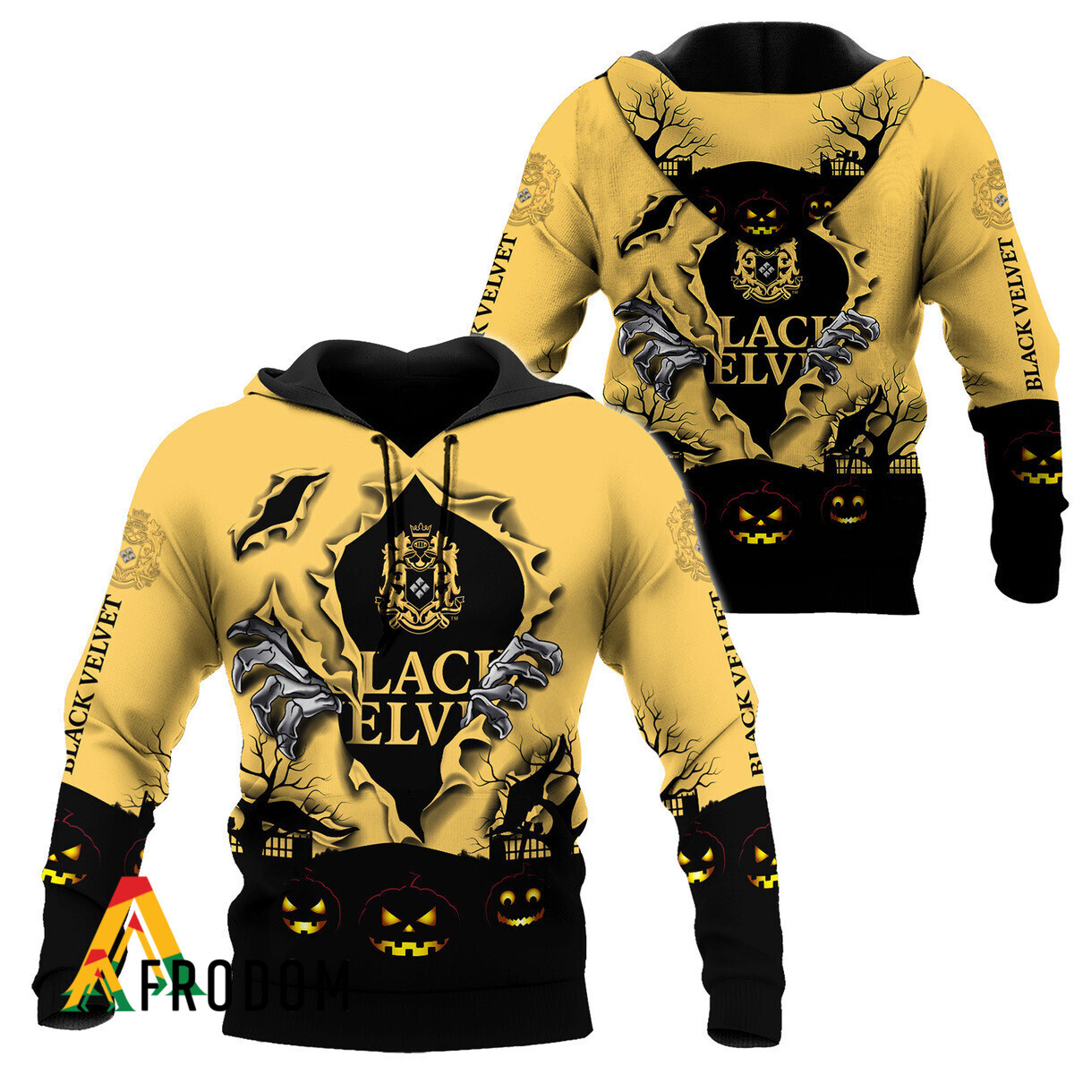 Scary Night Halloween Black Velvet Whisky Hoodie HU