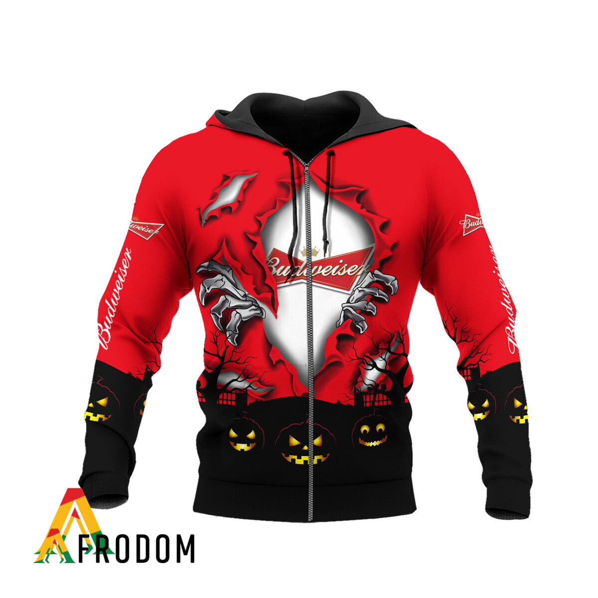 Scary Night Halloween Budweiser Beer Hoodie HU