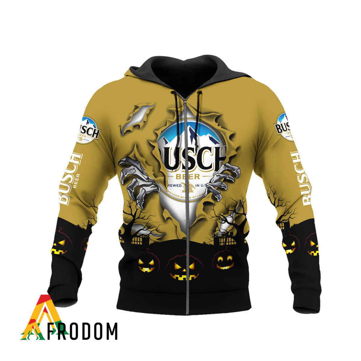 Scary Night Halloween Busch Beer Pullover & Zip Hoodie HU