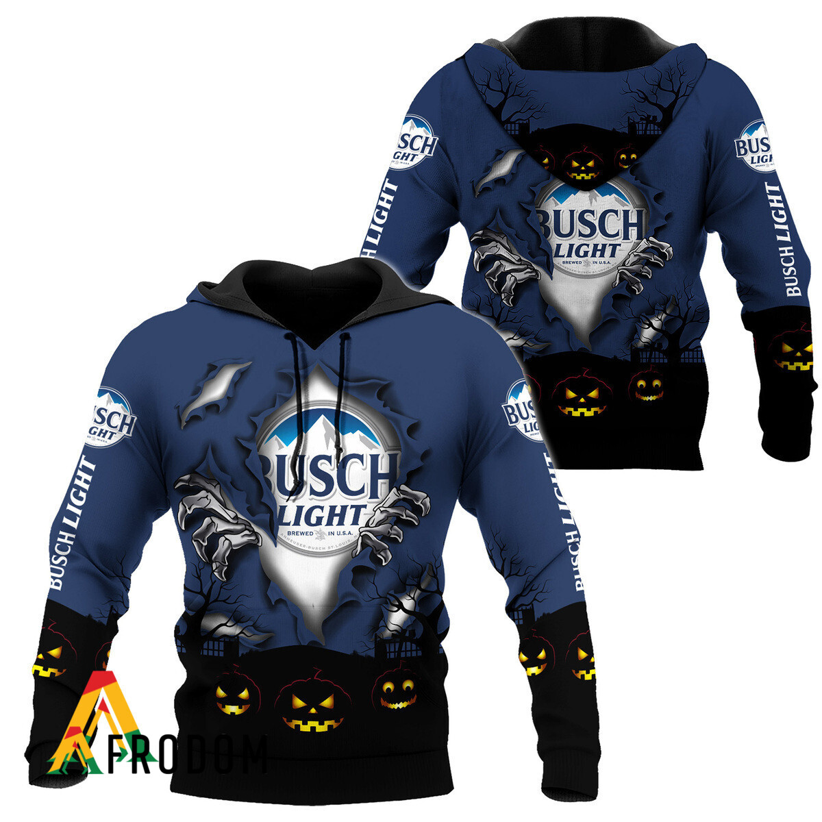 Scary Night Halloween Busch Light Hoodie HU Scary Night Halloween Busch Light Hoodie HU