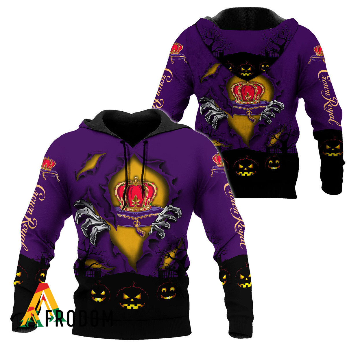 Scary Night Halloween Crown Royal Hoodie HU