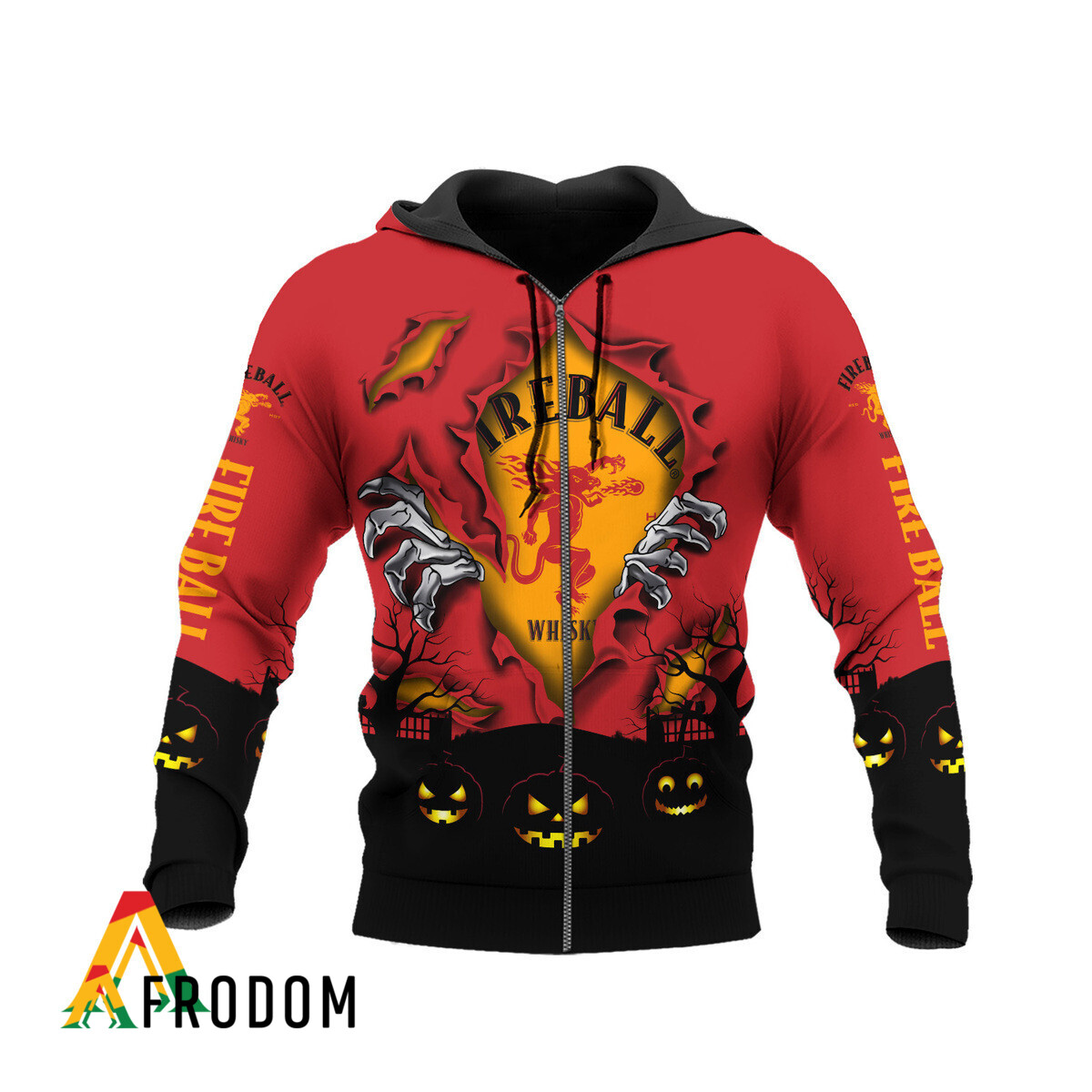 Scary Night Halloween Fireball Whisky Hoodie HU