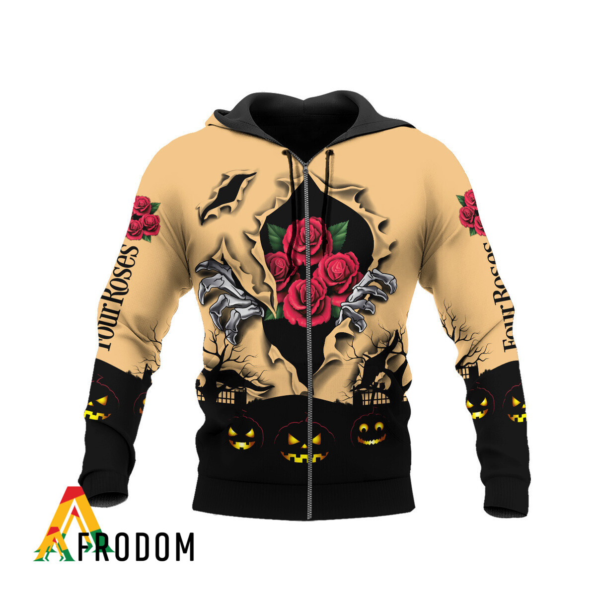 Scary Night Halloween Four Roses Bourbon Hoodie HU