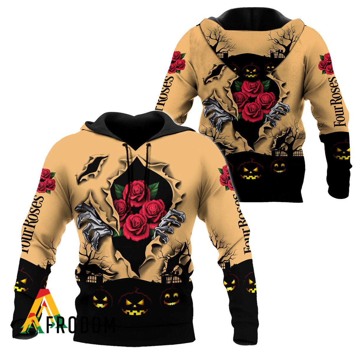 Scary Night Halloween Four Roses Bourbon Hoodie HU