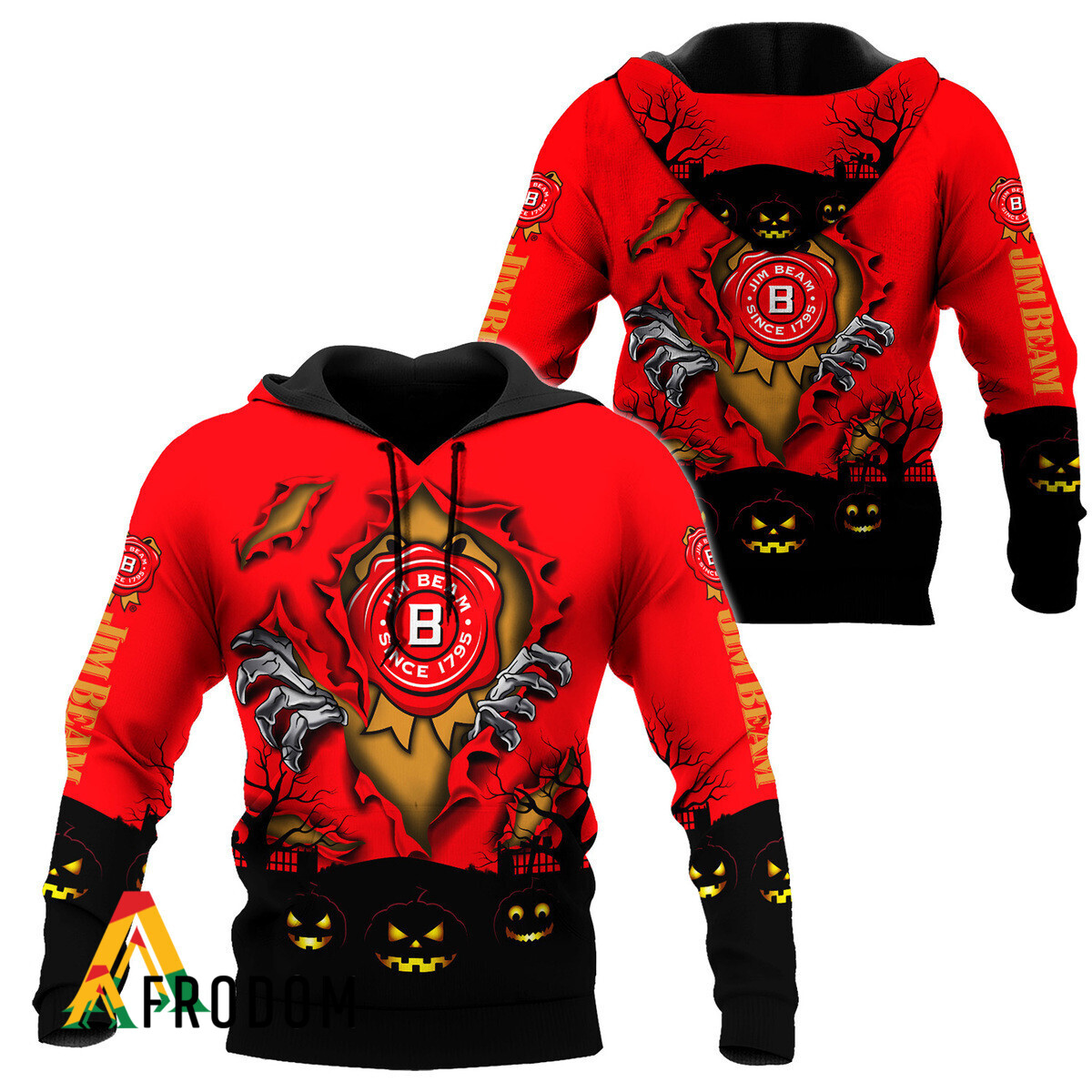 Scary Night Halloween Jim Beam Hoodie HU