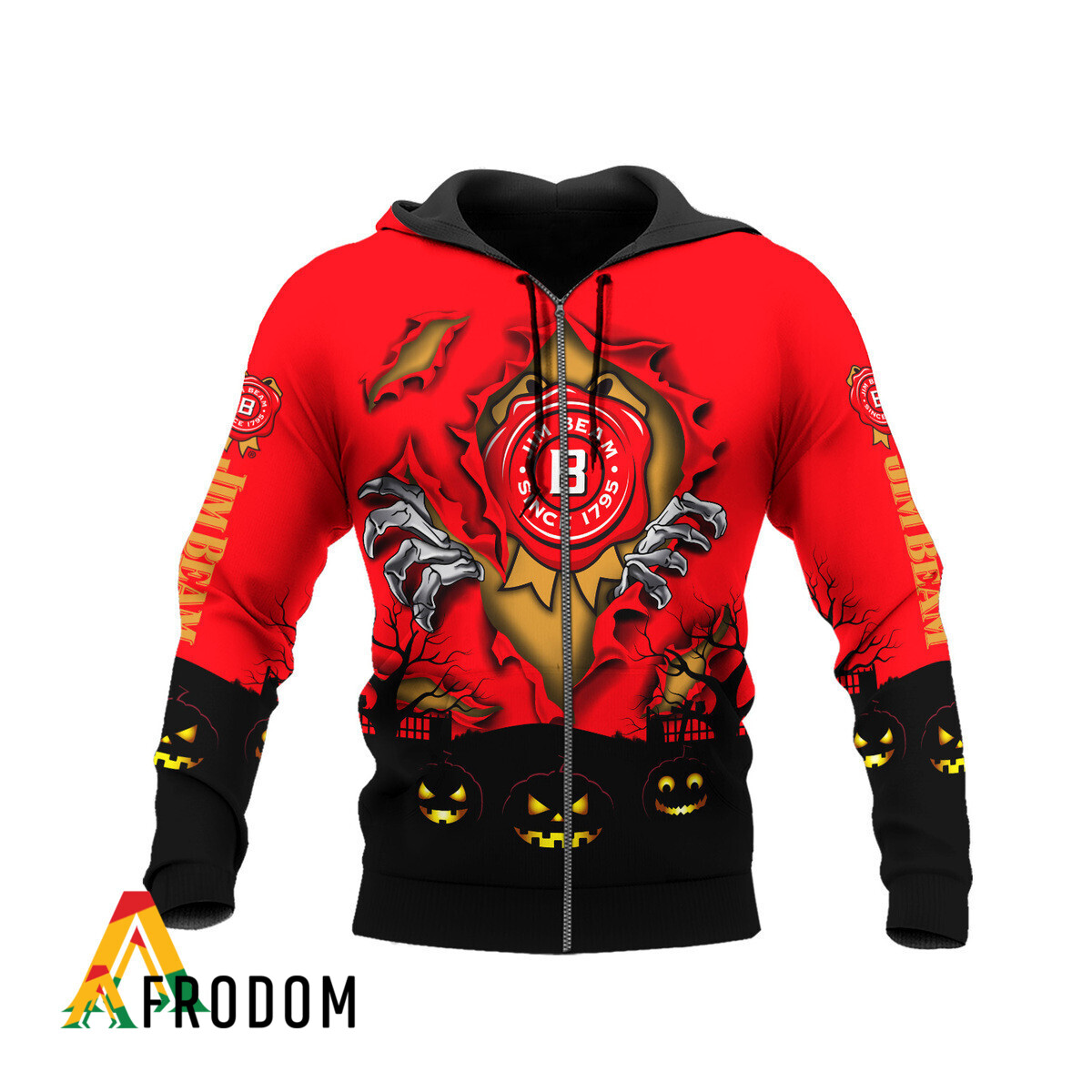 Scary Night Halloween Jim Beam Hoodie HU