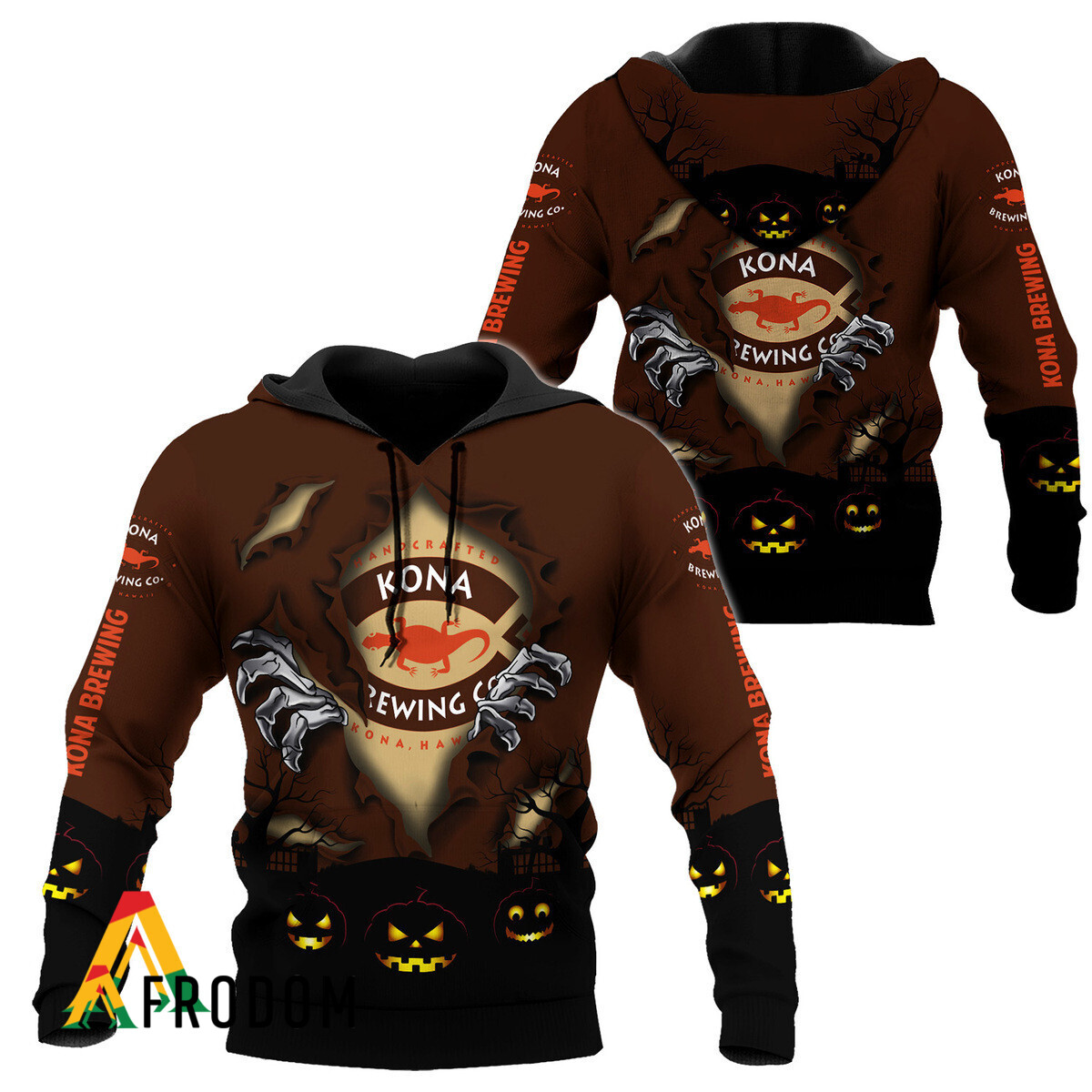 Scary Night Halloween Kona Brewing Hoodie HU