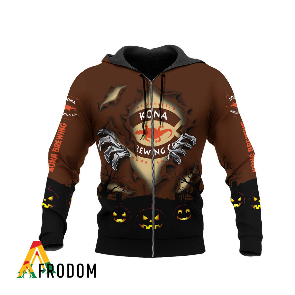 Scary Night Halloween Kona Brewing Hoodie HU