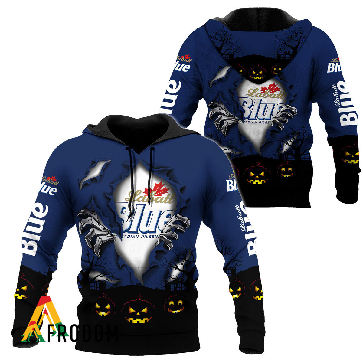 Scary Night Halloween Labatt Blue Hoodie HU