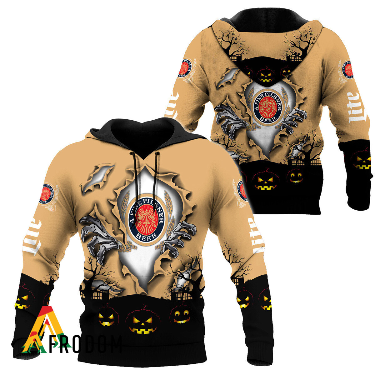 Scary Night Halloween Miller Lite Hoodie HU