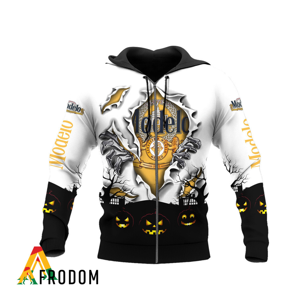 Scary Night Halloween Modelo Beer Hoodie HU