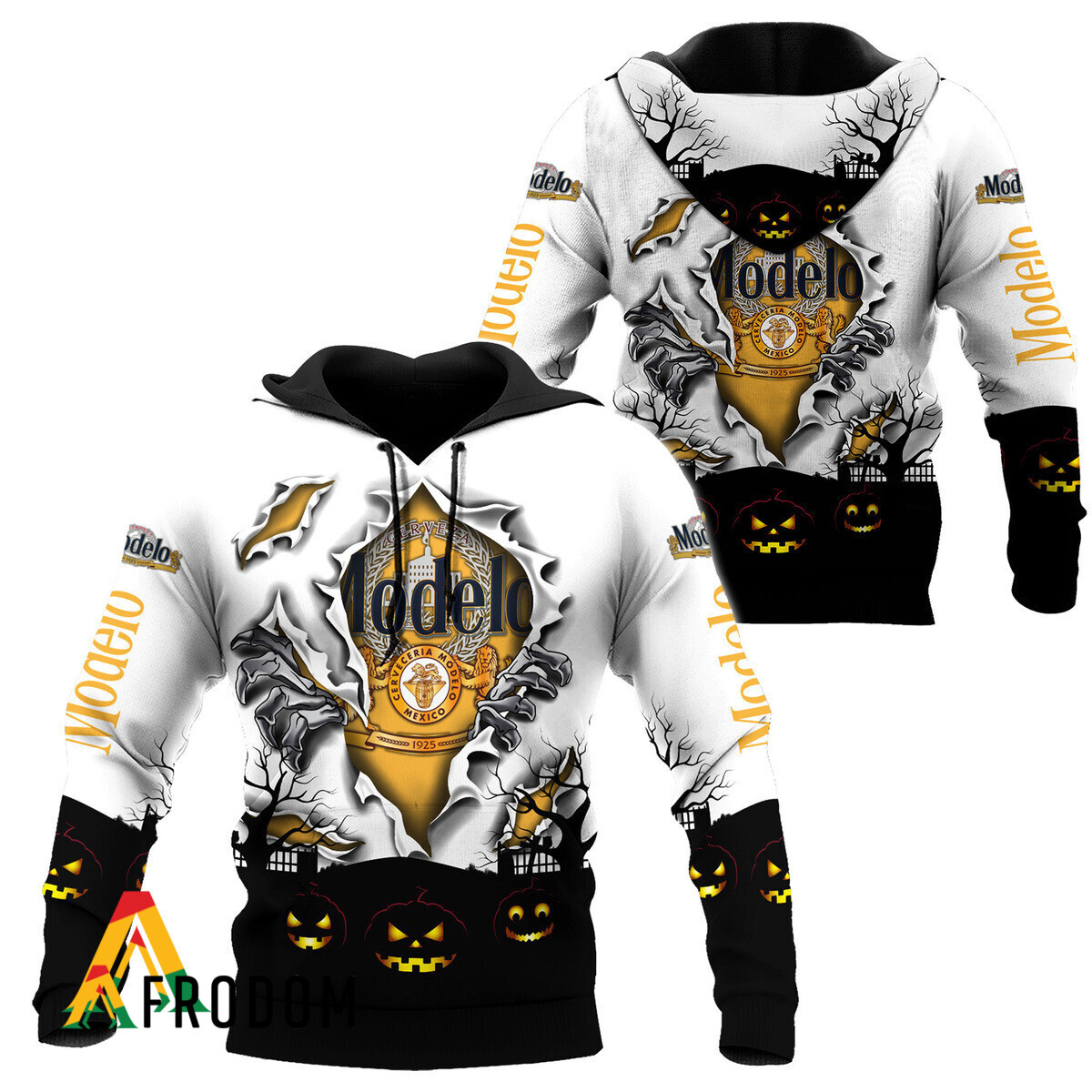 Scary Night Halloween Modelo Beer Hoodie HU