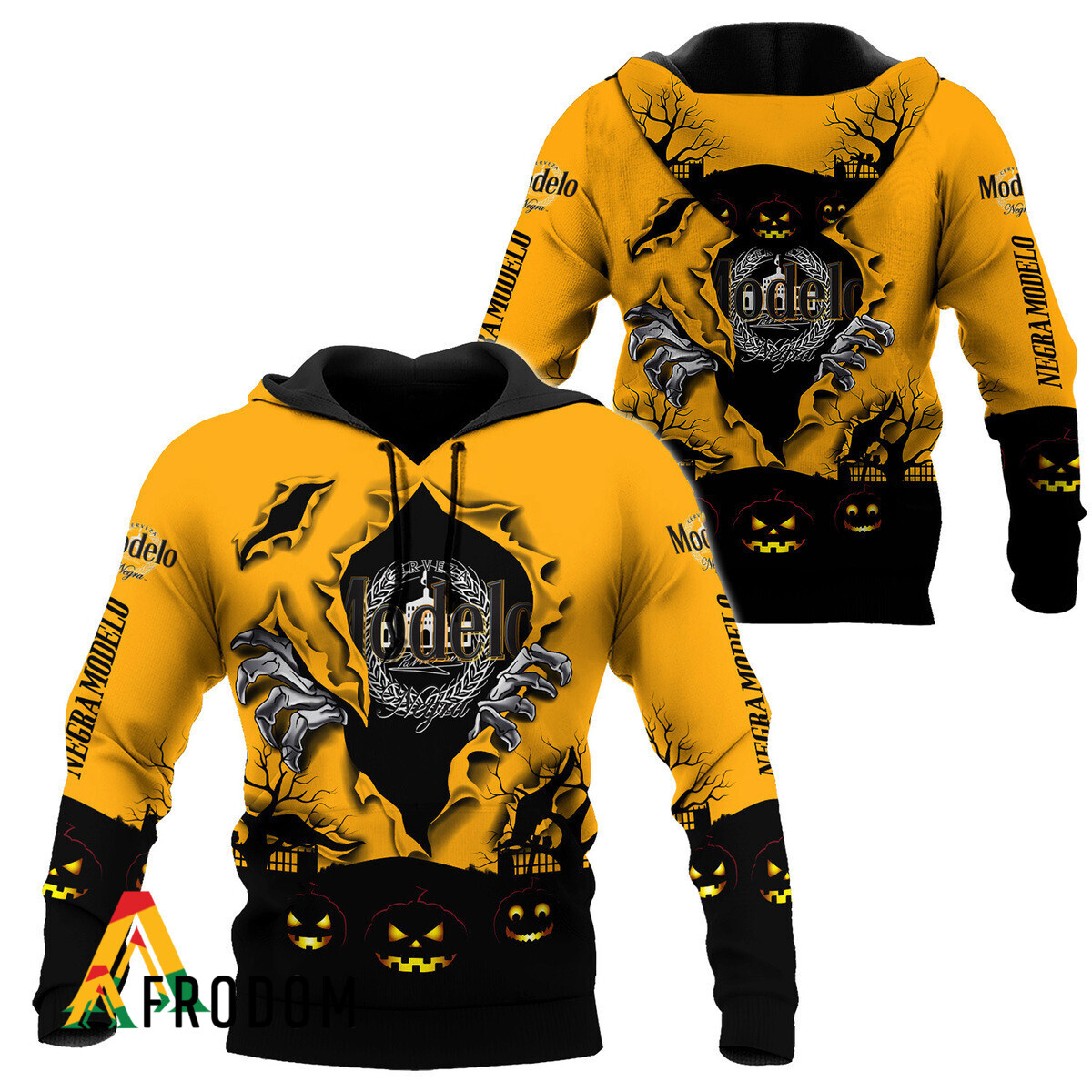 Scary Night Halloween Modelo Negra Hoodie HU