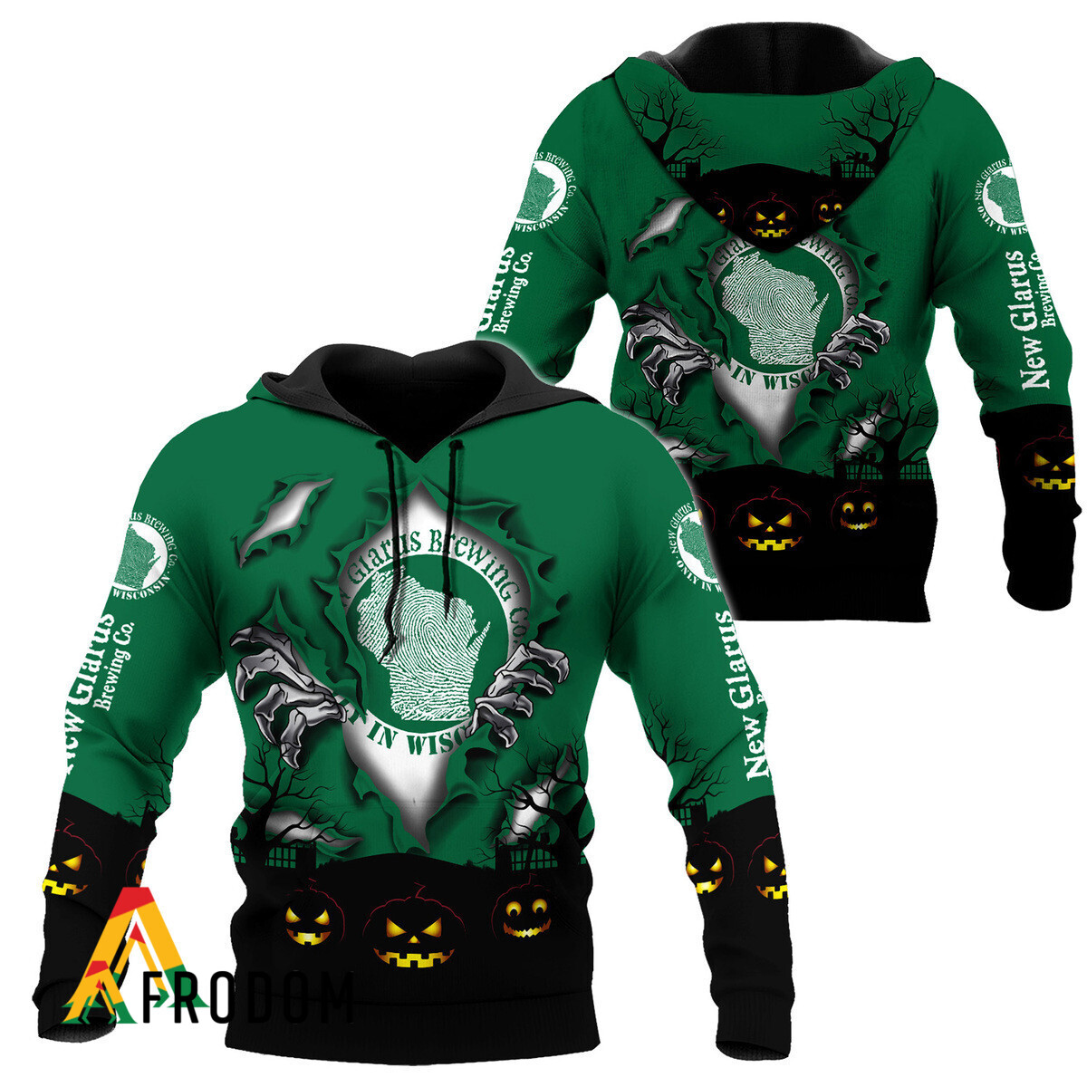 Scary Night Halloween New Glarus Brewing Hoodie HU