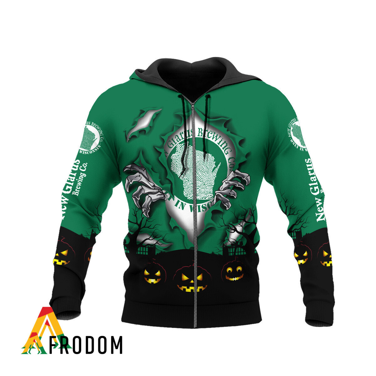 Scary Night Halloween New Glarus Brewing Hoodie HU