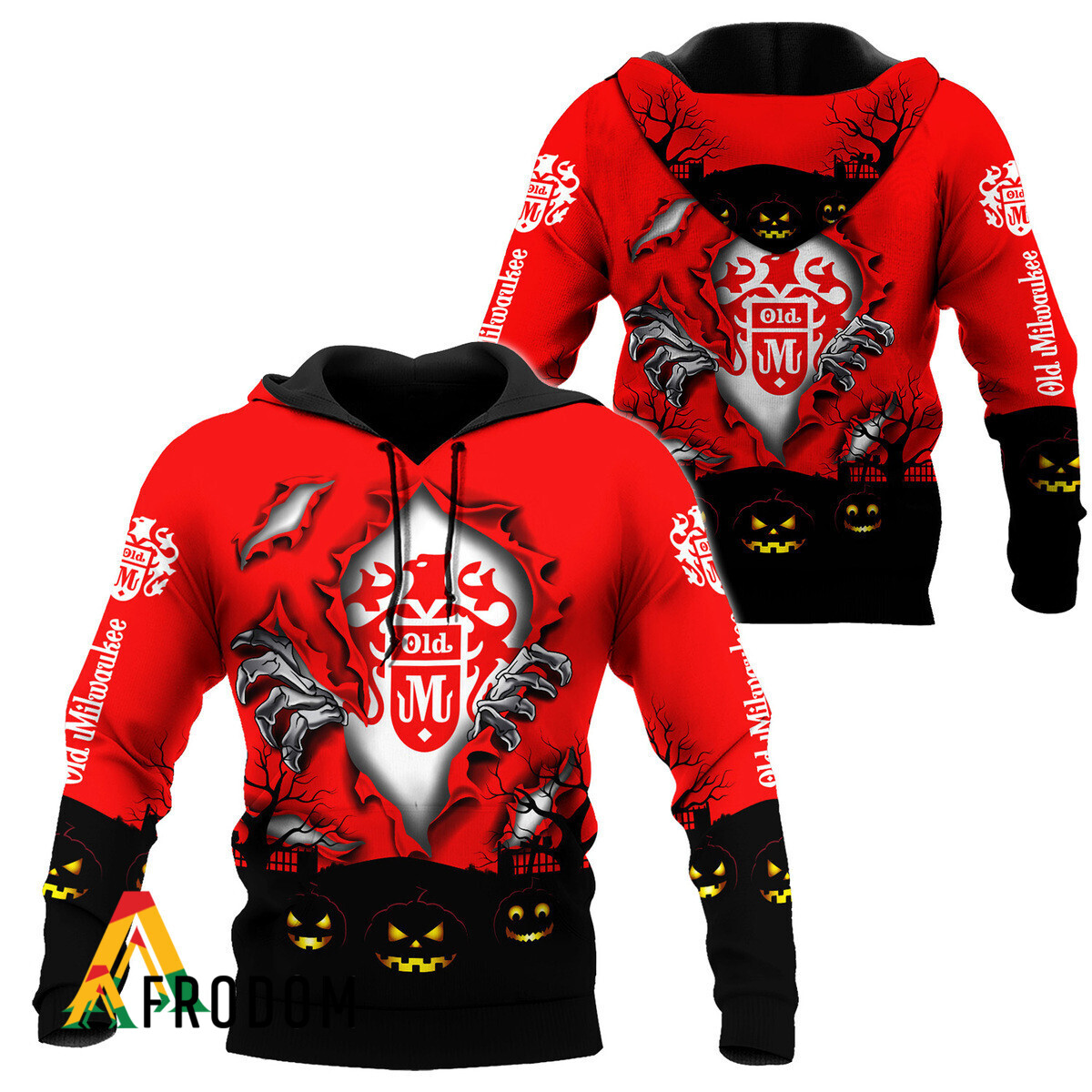 Scary Night Halloween Old Milwaukee Beer Hoodie HU