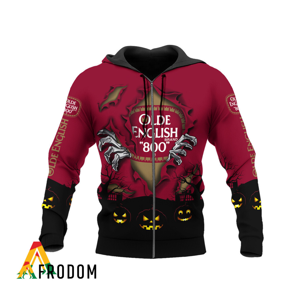 Scary Night Halloween Olde English 800 Hoodie HU