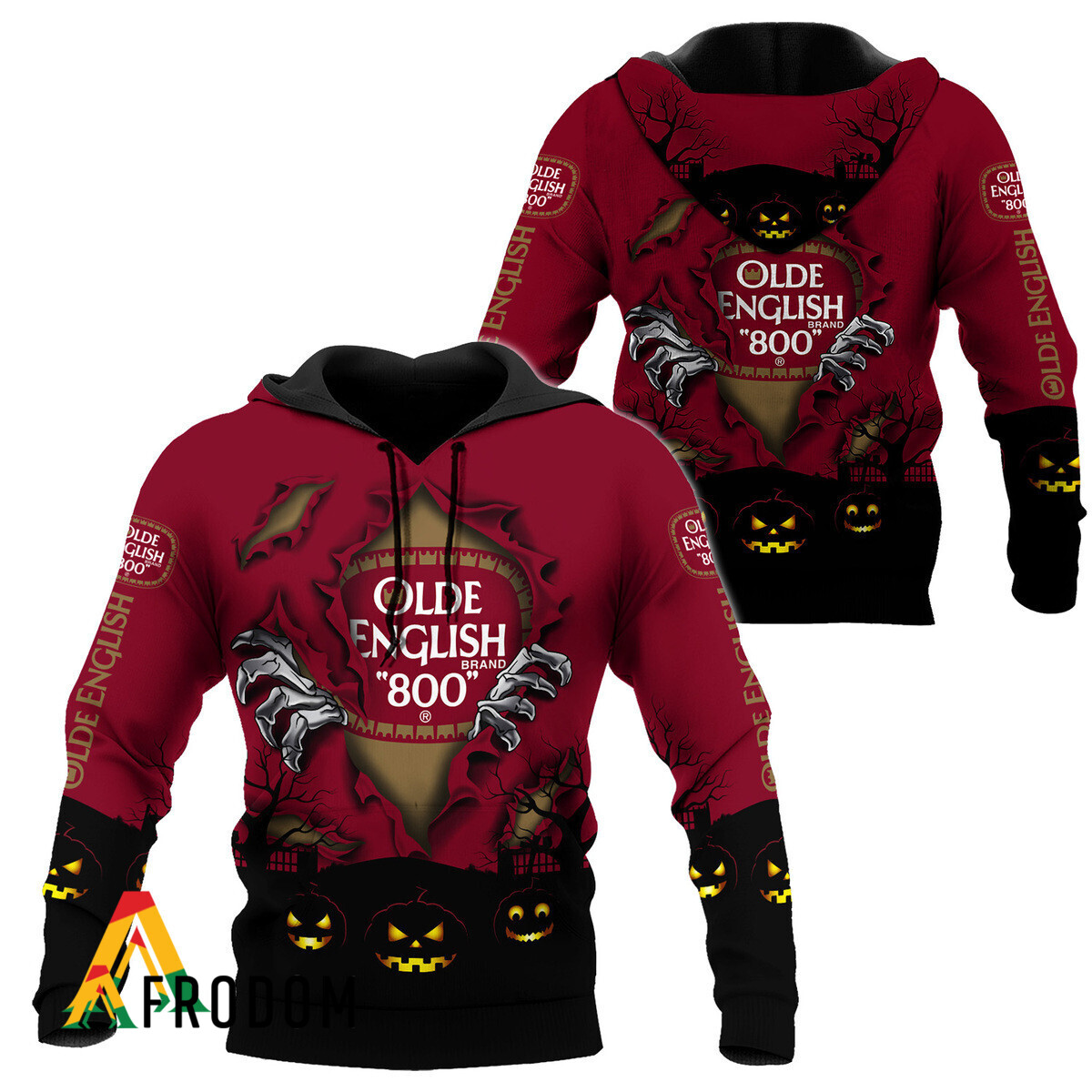 Scary Night Halloween Olde English 800 Hoodie HU