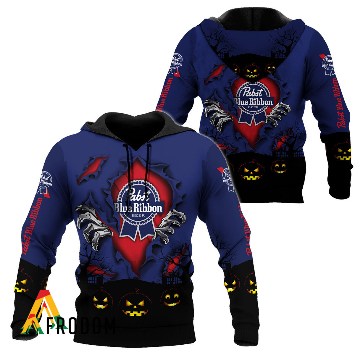 Scary Night Halloween Pabst Blue Ribbon Hoodie HU