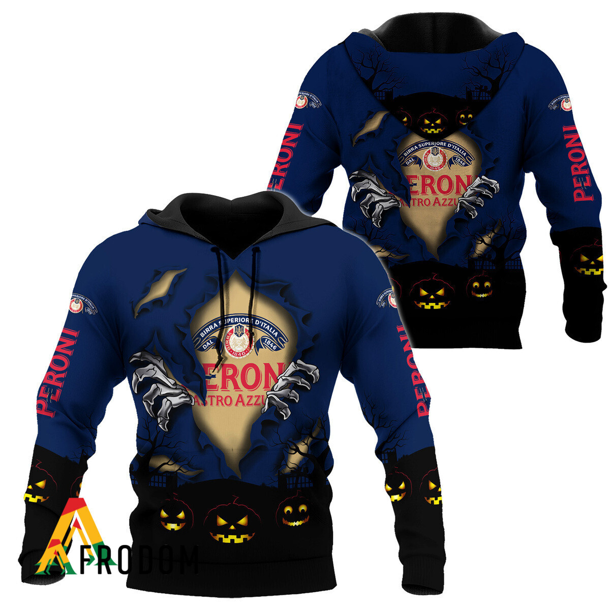 Scary Night Halloween Peroni Nastro Hoodie HU