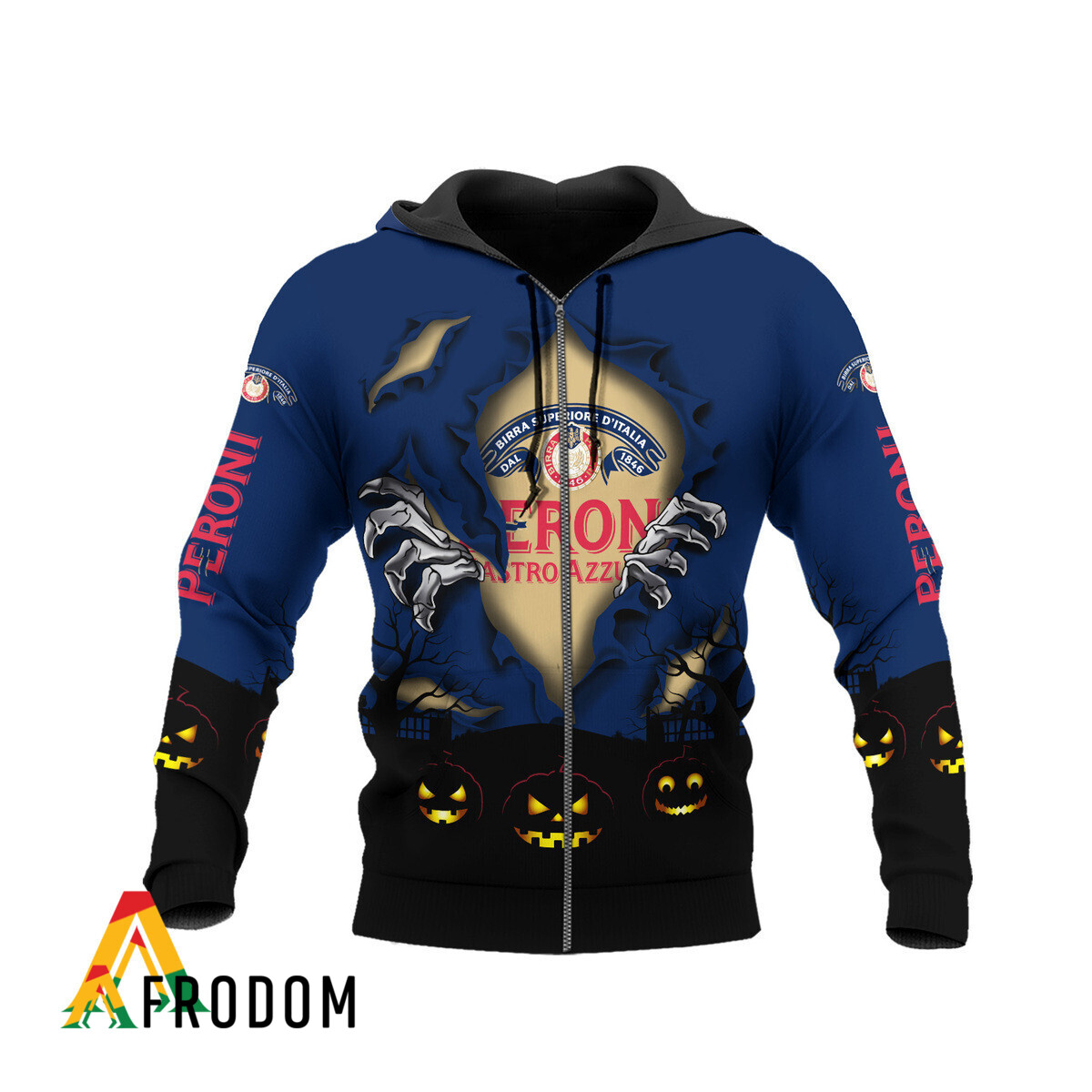 Scary Night Halloween Peroni Nastro Hoodie HU